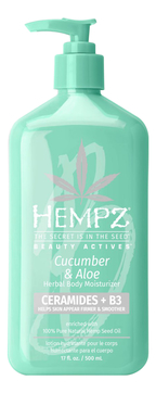 Молочко для тела с церамидами и В3 Cucumber & Aloe Herbal Body Moisturizer (огурец и алоэ)