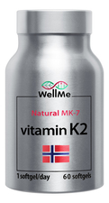 WellMe Биологическая активная добавка к пище Vitamin K2 60 капсул