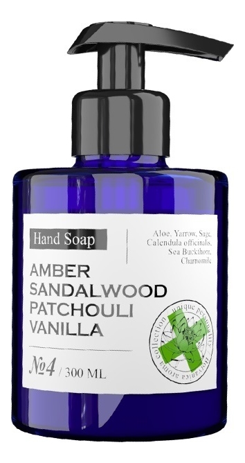 Парфюмированное жидкое мыло No4 Hand Soap 300мл (амбра, сандал, пачули, ваниль)