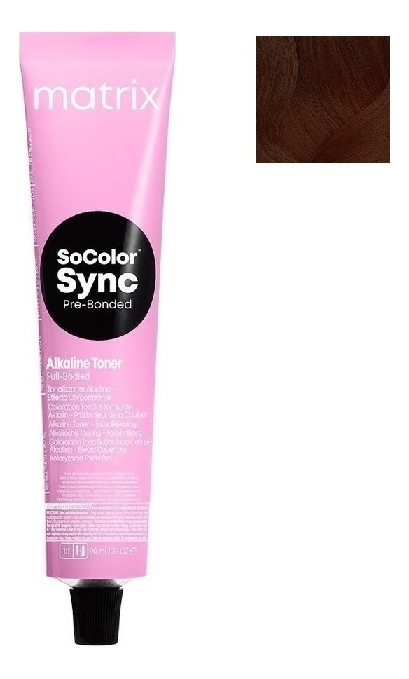 Крем-краска для волос без аммиака SoColor Sync Pre-Bonded Toner 90мл: 5MR