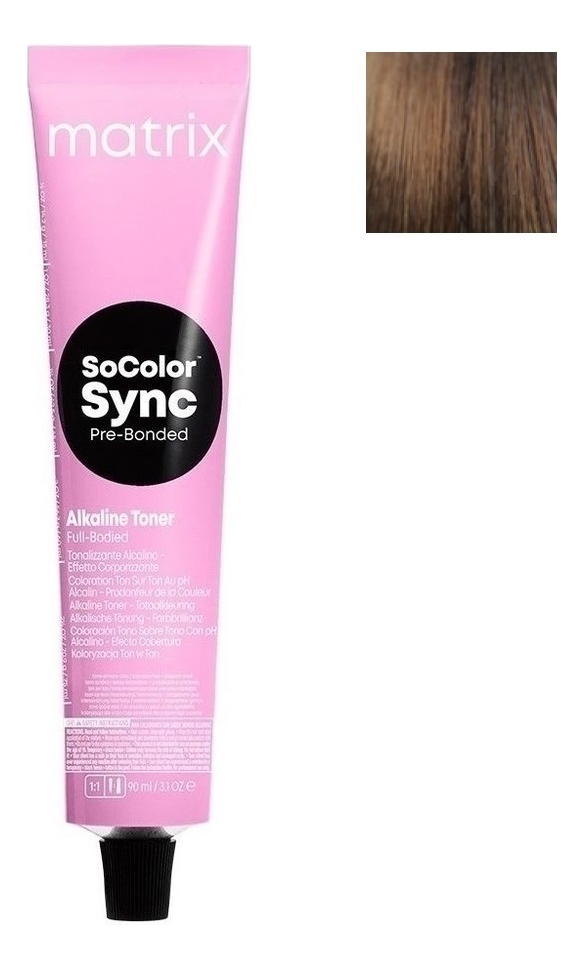 Крем-краска для волос без аммиака SoColor Sync Pre-Bonded Toner 90мл: 7AG