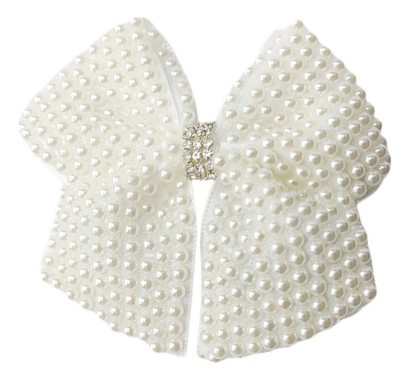 Заколка-зажим для волос Бант жемчужный: Белый AS 1344