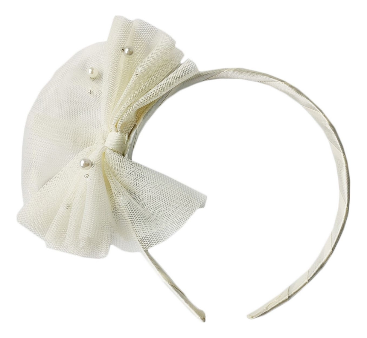 Ободок для волос Бант праздничный: Кремовый AS 1352