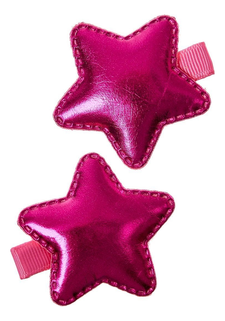 Набор заколок для волос Звездочки 2шт: Фуксия AS 1249