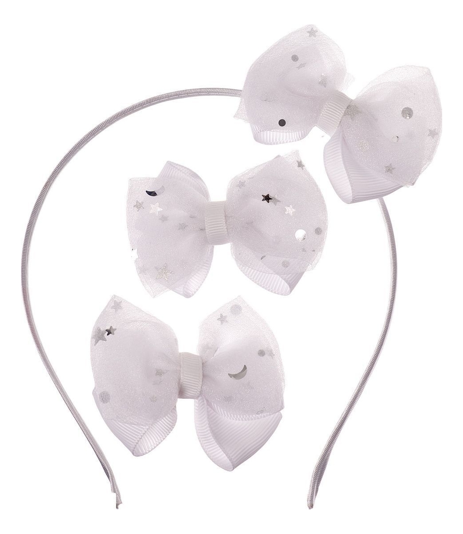 Набор заколок для волос Отличница 2шт: Белый AS 1242