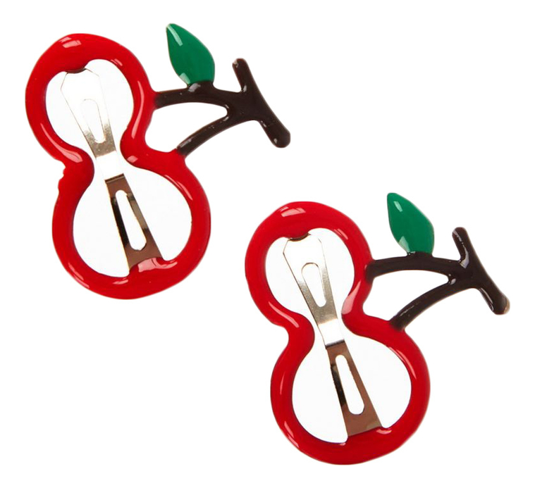 Набор заколок для волос Вишенки 2шт: Красный AS 1063