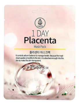 Тканевая маска для лица с экстрактом плаценты 1 Day Placenta Mask Pack 27мл 