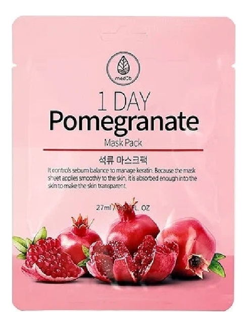 Тканевая маска для лица с экстрактом граната 1 Day Pomegranate Mask Pack 27мл тканевая маска для лица с экстрактом граната 1 day pomegranate mask pack 27мл