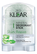 DEOKLEAR Дезодорант-кристалл для тела Skin Rescue Mineral Deodorant Stick 70г