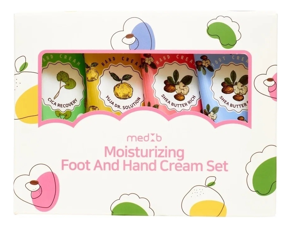 medb moisturizing foot and hand cream set набор кремов для ухода за кожей рук и ног Набор кремов для рук и ног Moisturizing Foot And Hand Cream 4*70мл