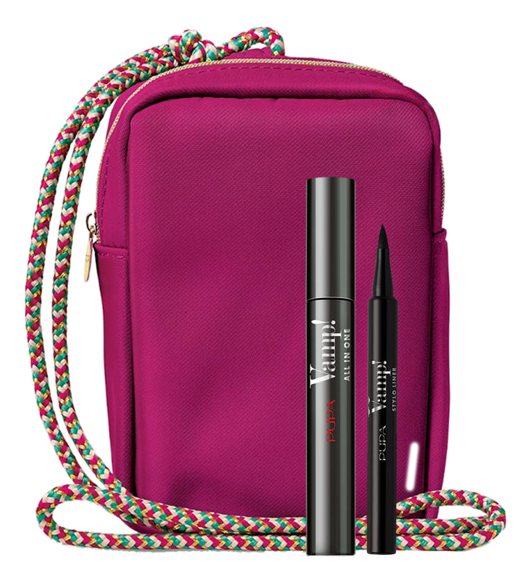 Набор для макияжа (тушь д/ресниц Vamp! All In One 9мл + подводка д/глаз Vamp! Stylo Liner 1,1мл + сумка)