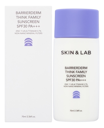 Skin & Lab Солнцезащитный крем для лица Barrierderm Think Family Sunscreen SPF30 PA+++ 70мл