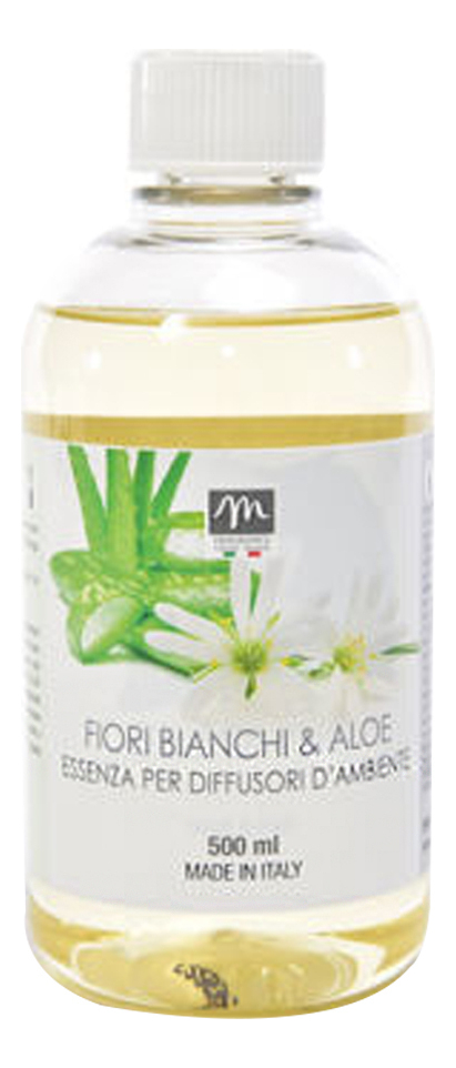 Ароматический диффузор Fiori Bianchi & Aloe (Алоэ и белые цветы): ароматический диффузор 500мл (запаска) ароматический диффузор лес и полевые цветы natural legni e fiori d arancio диффузор 250мл