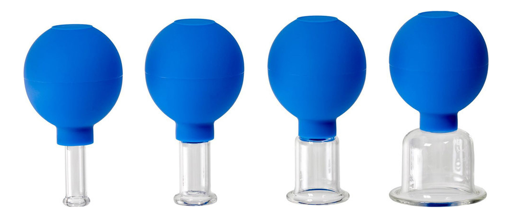 Банки вакуумные массажные для тела и лица 4шт KZ 0917