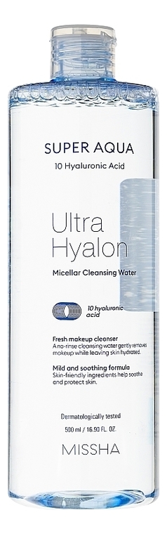 Мицеллярная вода для лица Super Aqua Ultra Hyalron Micellar Cleansing Water 500мл