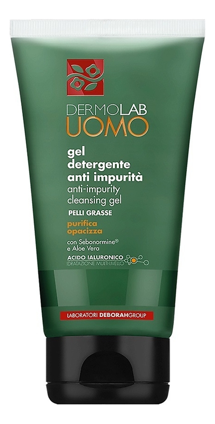 Очищающий гель для жирной кожи лица Dermolab Uomo Anti-Impurity Cleansing Gel 150мл гель для умывания deborah гель очищающий для жирной кожи dermolab anti impurity cleansing gel