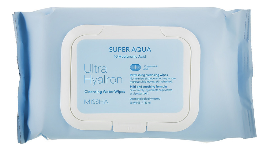Missha очищающие салфетки с гиалуроновой кислотой super aqua ultra ...