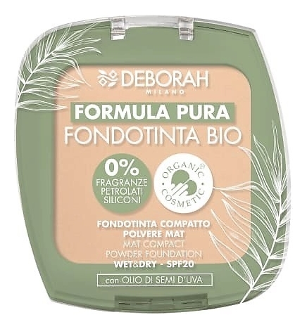 Тональная пудра-основа для лица Formula Pura Fondotinta Bio 9г: 01 Белоснежный