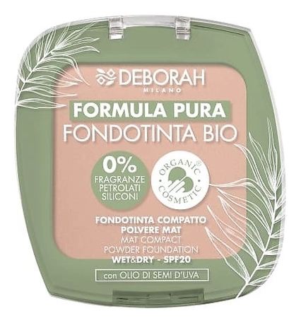 Тональная пудра-основа для лица Formula Pura Fondotinta Bio 9г: 03 Бежевый