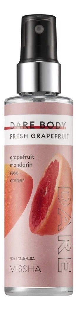 Парфюмированная дымка для тела и волос Dare Body Mist Fresh Grapefruit 105мл парфюмированная дымка для тела и волос missha dare body mist fresh grapefruit 105 мл