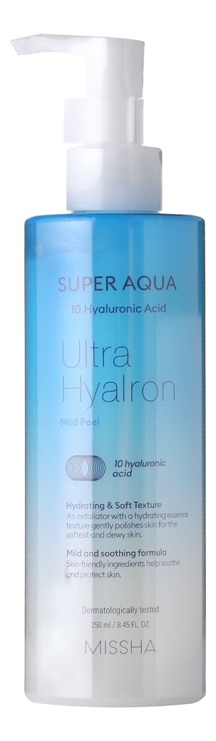 цена Гель-скатка для лица с гиалуроновой кислотой Super Aqua Ultra Hyalron Mild Peel 250мл