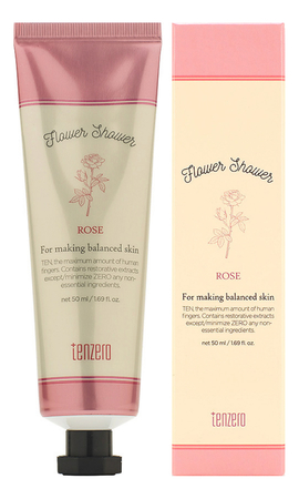 TENZERO Крем для рук и ногтей с ароматом розы Flower Shower Hand & Nail Cream Rose 50мл