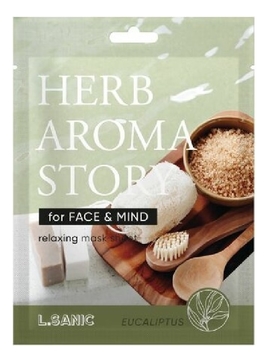 Тканевая маска для лица с экстрактом эвкалипта и эффектом ароматерапии Herb Aroma Story Eucalyptus Relaxing Mask Sheet 25мл