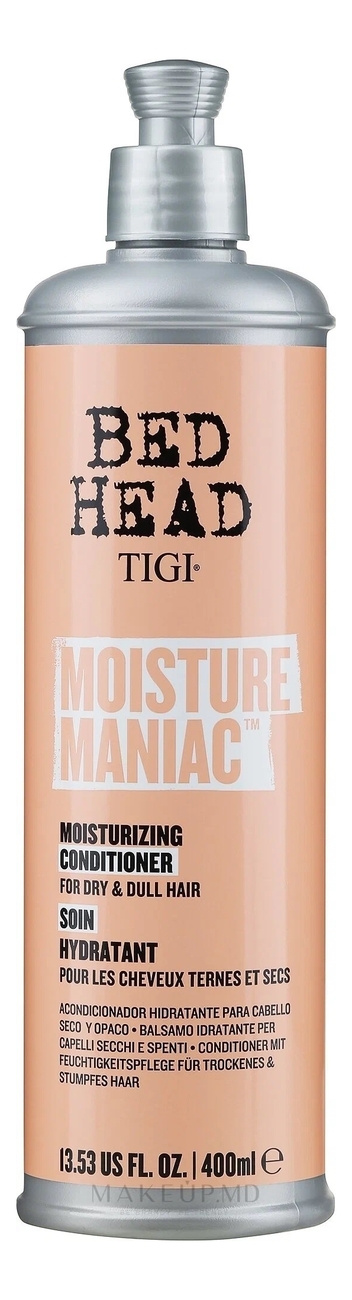 Бессульфатный кондиционер для увлажнения волос Bed Head Moisture Maniac Conditioner: Кондиционер 400мл