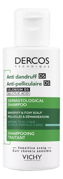 Интенсивный шампунь уход против перхоти для нормальных и жирных волос Dercos Anti-Dandruff