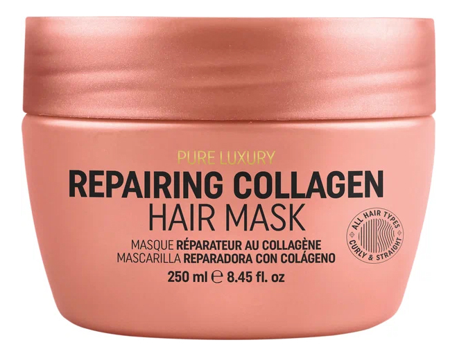 Восстанавливающая маска для волос с коллагеном Pure Luxury Repairing Collagen Hair Mask 250мл маска кондиционер с коллагеном pure luxury repairing collagen conditioner маска 200мл