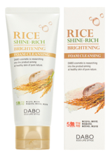 DABO Очищающая пенка для умывания с экстрактом риса Rice Shine-Rich Brightening Foam Cleansing 100мл