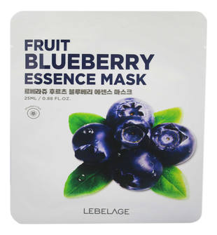 Тканевая маска для лица с экстрактом голубики Fruit Blueberry Essence Mask 25мл