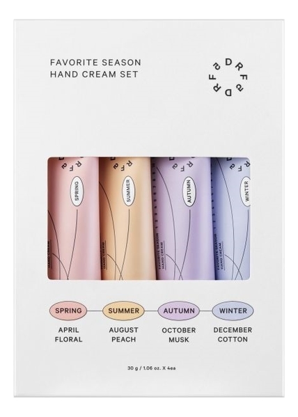 

Набор кремов для рук Favourite Season 4*30г (April Floral + December Cotton + August Peach + October Musk)