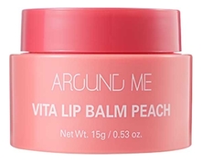 Welcos Бальзам для губ витаминный с экстрактом персика Around Me Vita Lip Balm Peach 15г