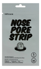 Lattcare Очищающие полоски для носа с активированным углем Nose Pore Strip 6шт