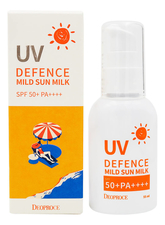 Deoproce Солнцезащитное молочко для лица и тела UV Defence Mild Sun Milk SPF50+ PA++++ 55мл
