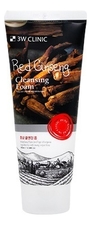 3W CLINIC Пенка для умывания с экстрактом красного женьшеня Red Ginseng Cleansing Foam 100мл