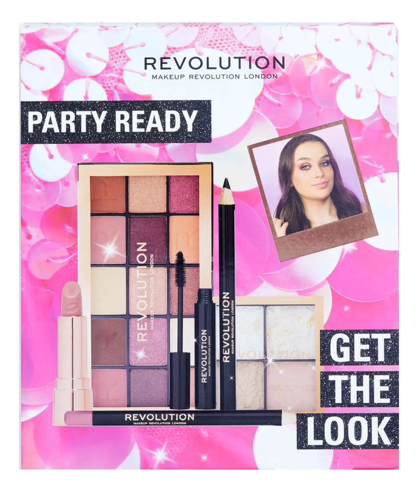 

Набор для макияжа Get The Look Party Ready (губная помада Lipstick Сhauffeur 3,5г + карандаш для глаз Eyeliner Pencil Black 1г + карандаш для губ Сhauffeur Lipliner 1г + палетка теней Reloaded Visionary 16,5г + тушь д/ресниц 8г + палетка хайлатеров 9,6г)