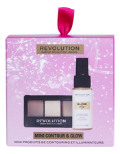 Makeup Revolution Набор для макияжа Mini Contour & Glow (фиксирующий спрей 30мл + палетка для контурирования 3,15г)