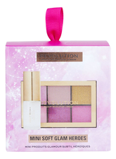 Makeup Revolution Набор для макияжа Mini Soft Glam Heroes (палетка теней 4,2г + блеск для губ 4мл)
