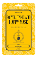 Kocostar Антивозрастная тканевая маска для лица с полиглутаминовой кислотой Polyglutamic Acid Happy Mask 25мл