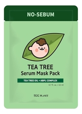 Doori Cosmetics Тканевая маска для лица с маслом чайного дерева Egg Planet NO-Sebum Tea Tree Serum Mask Pack 22мл