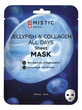 Тканевая маска для лица с коллагеном медузы Jellyfish & Collagen All Days Sheet Mask 24мл