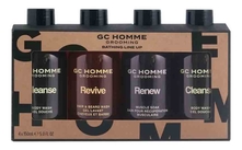 The Luxury Bathing Company Набор для тела GC Homme Grooming (гель для душа Cleanse Body Wash + шампунь Revive Hair & Beard Wash + пена для ванны Renev Muscle Soak 4*150мл) 