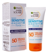 GARNIER Солнцезащитный гель-крем для лица Ambre Solaire Sensitive Expert SPF50+ 50мл