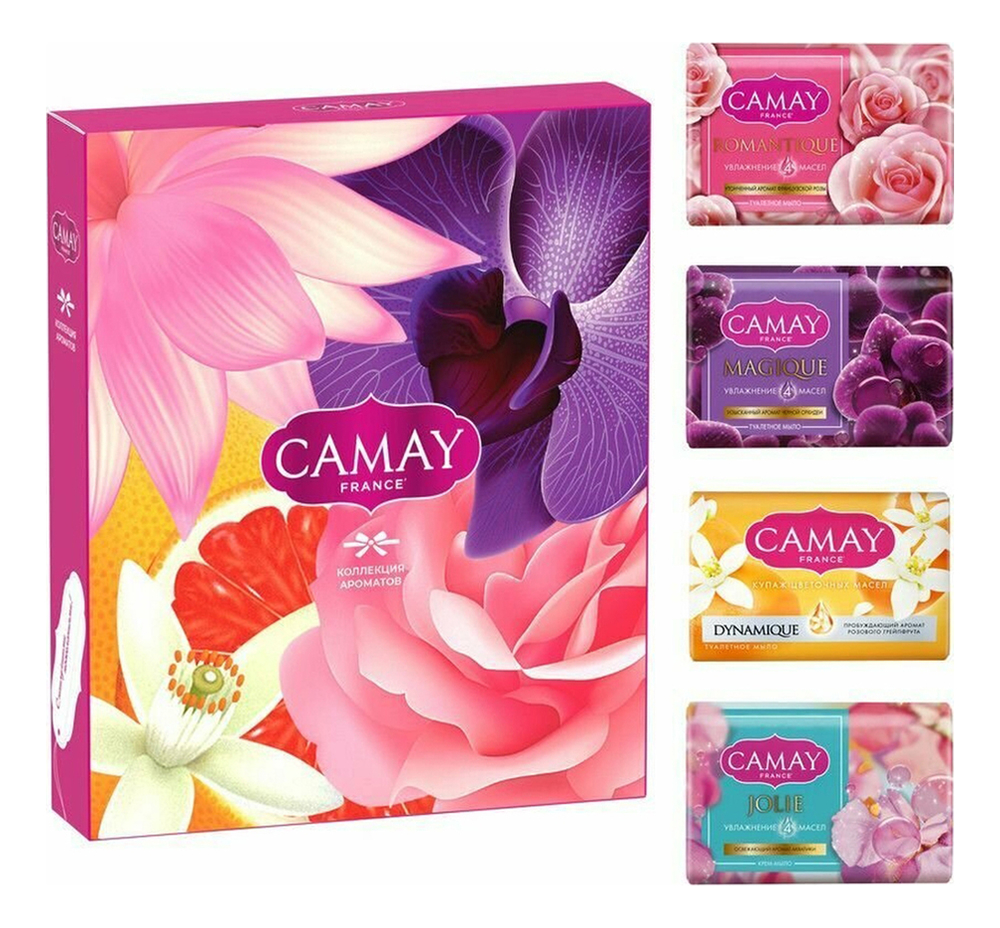 Camay набор коллекция ароматов (туалетное мыло 4*85г romantique ...