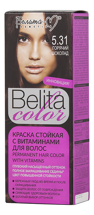 Белита краска стойкая для волос с витаминами color permanent hair в ...