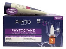 PHYTO Набор Phytocyane (сыворотка от выпадения волос 87% 12*5мл + шампунь 100мл)
