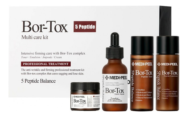 Набор для лица с эффектом ботокса Peptide-Tox Bor Multi Care (тонер 30мл + эмульсия 30мл + сыворотка 30мл + крем 50мл) 