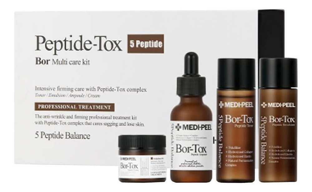 Набор для лица с эффектом ботокса Peptide-Tox Bor Multi Care (тонер 30мл + эмульсия 30мл + сыворотка 30мл + крем 50мл)
